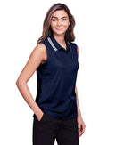 Devon & Jones Women's CrownLux Performance® Plaited Tipped Sleeveless Polo DG20SW