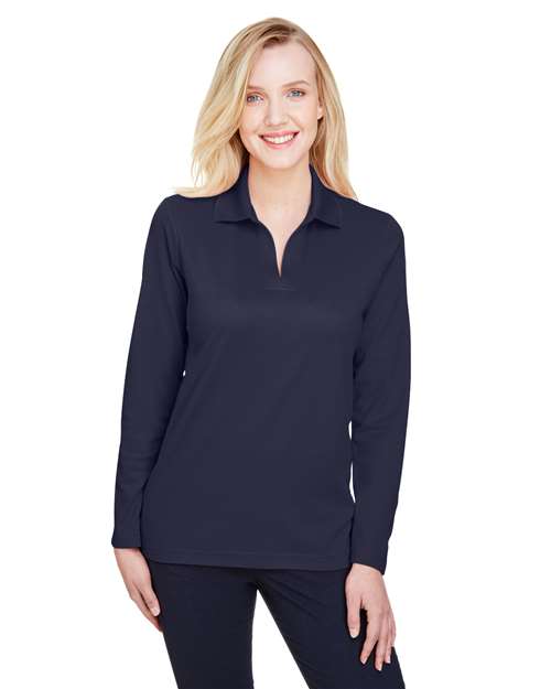 Devon & Jones Women's CrownLux Performance® Plaited Long Sleeve Polo DG20LW