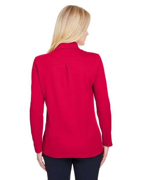 Devon & Jones Women's CrownLux Performance® Plaited Long Sleeve Polo DG20LW