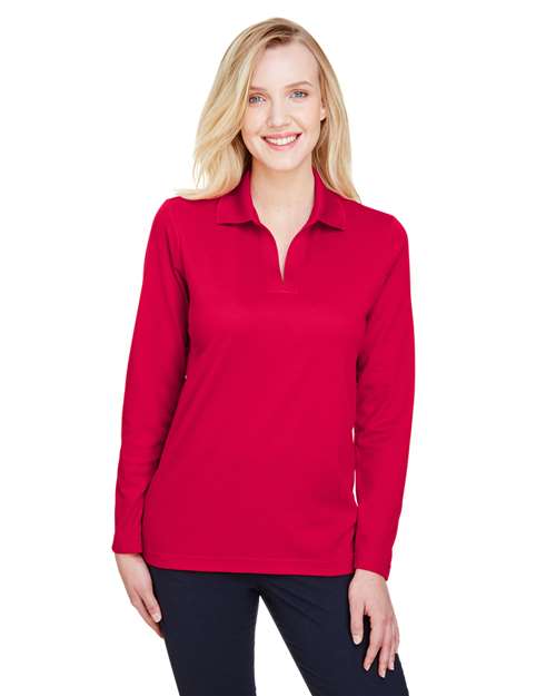 Devon & Jones Women's CrownLux Performance® Plaited Long Sleeve Polo DG20LW
