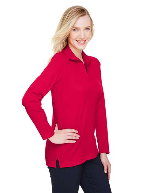Devon & Jones Women's CrownLux Performance® Plaited Long Sleeve Polo DG20LW