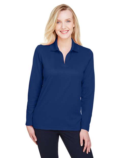 Devon & Jones Women's CrownLux Performance® Plaited Long Sleeve Polo DG20LW