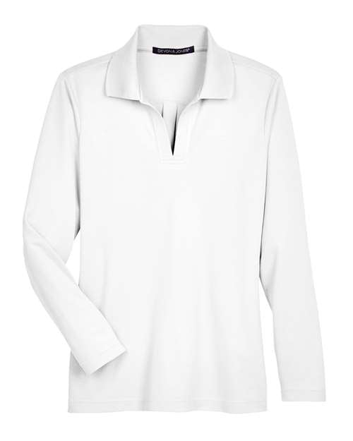 Devon & Jones Women's CrownLux Performance® Plaited Long Sleeve Polo DG20LW