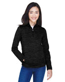 Devon & Jones Women's Newbury Mélange Fleece Quarter-Zip Pullover DG798W