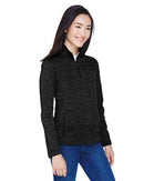 Devon & Jones Women's Newbury Mélange Fleece Quarter-Zip Pullover DG798W