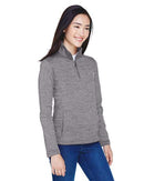 Devon & Jones Women's Newbury Mélange Fleece Quarter-Zip Pullover DG798W