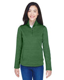 Devon & Jones Women's Newbury Mélange Fleece Quarter-Zip Pullover DG798W