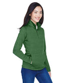 Devon & Jones Women's Newbury Mélange Fleece Quarter-Zip Pullover DG798W