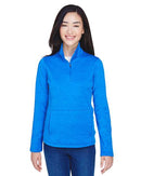 Devon & Jones Women's Newbury Mélange Fleece Quarter-Zip Pullover DG798W