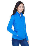 Devon & Jones Women's Newbury Mélange Fleece Quarter-Zip Pullover DG798W