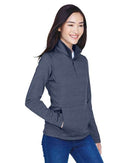 Devon & Jones Women's Newbury Mélange Fleece Quarter-Zip Pullover DG798W