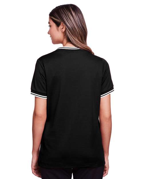 Devon & Jones Women's CrownLux Performance® Plaited Tipped V-Neck Shirt DG20CW
