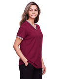 Devon & Jones Women's CrownLux Performance® Plaited Tipped V-Neck Shirt DG20CW