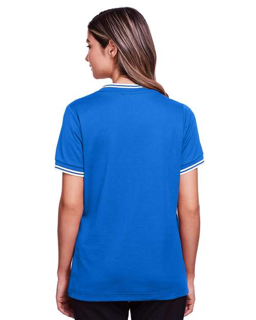 Devon & Jones Women's CrownLux Performance® Plaited Tipped V-Neck Shirt DG20CW