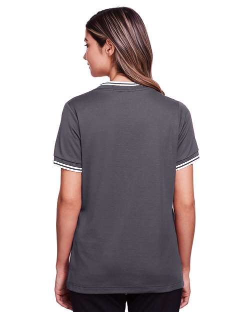 Devon & Jones Women's CrownLux Performance® Plaited Tipped V-Neck Shirt DG20CW