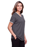 Devon & Jones Women's CrownLux Performance® Plaited Tipped V-Neck Shirt DG20CW