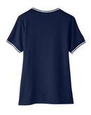 Devon & Jones Women's CrownLux Performance® Plaited Tipped V-Neck Shirt DG20CW