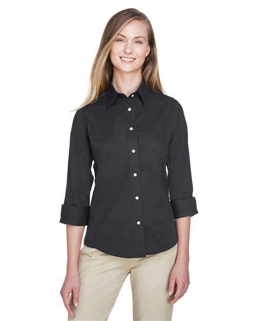Devon & Jones Women's Perfect Fit™ Three-Quarter Sleeve Stretch Poplin Dress Shirt DP625W