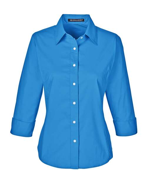 Devon & Jones Women's Perfect Fit™ Three-Quarter Sleeve Stretch Poplin Dress Shirt DP625W