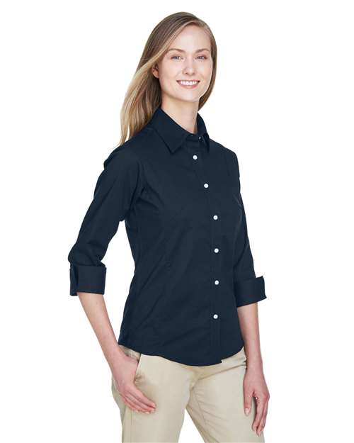 Devon & Jones Women's Perfect Fit™ Three-Quarter Sleeve Stretch Poplin Dress Shirt DP625W