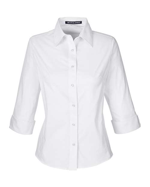 Devon & Jones Women's Perfect Fit™ Three-Quarter Sleeve Stretch Poplin Dress Shirt DP625W