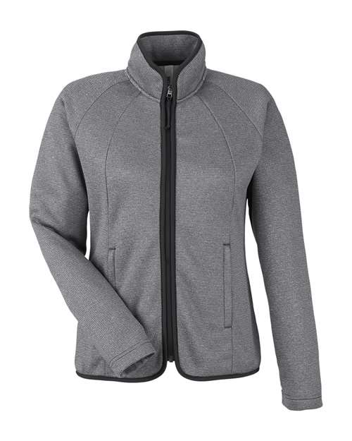 CORE365 Women's Venture Heathered Stripe Full-Zip CE72W