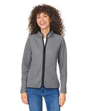 CORE365 Women's Venture Heathered Stripe Full-Zip CE72W