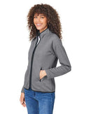 CORE365 Women's Venture Heathered Stripe Full-Zip CE72W