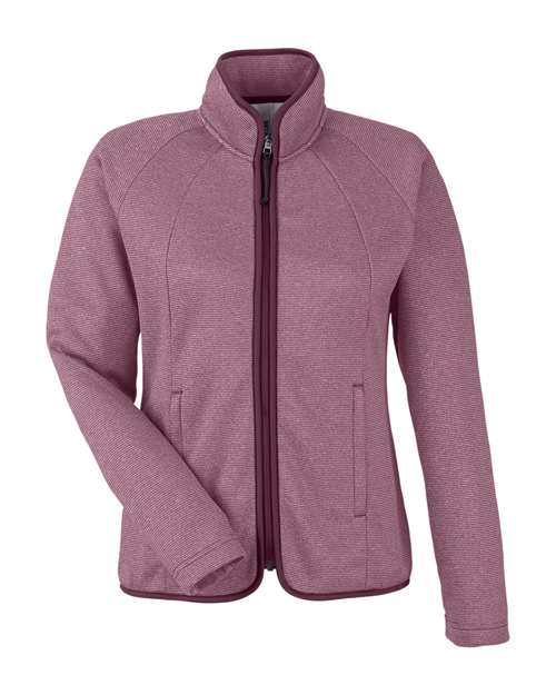 CORE365 Women's Venture Heathered Stripe Full-Zip CE72W