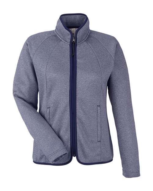 CORE365 Women's Venture Heathered Stripe Full-Zip CE72W