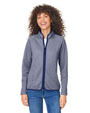 CORE365 Women's Venture Heathered Stripe Full-Zip CE72W