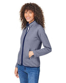 CORE365 Women's Venture Heathered Stripe Full-Zip CE72W