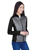 Devon & Jones Women's Newbury Colorblock Mélange Fleece Full-Zip Jacket DG796W