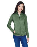 Devon & Jones Women's Newbury Colorblock Mélange Fleece Full-Zip Jacket DG796W