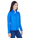 Devon & Jones Women's Newbury Colorblock Mélange Fleece Full-Zip Jacket DG796W
