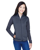 Devon & Jones Women's Newbury Colorblock Mélange Fleece Full-Zip Jacket DG796W
