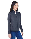 Devon & Jones Women's Newbury Colorblock Mélange Fleece Full-Zip Jacket DG796W