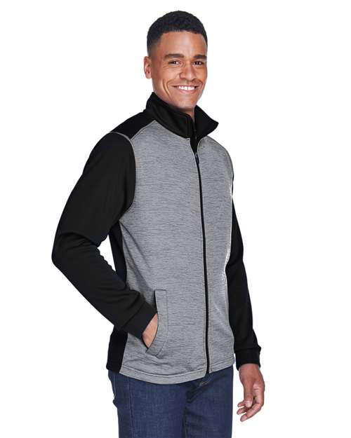 Devon & Jones Newbury Colorblock Mélange Fleece Full-Zip jacket DG796