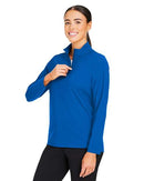 Devon & Jones Women's CrownLux Performance® Windsor Welded Quarter-Zip Pullover DG410W