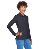 Devon & Jones Women's Pima Piqué Long Sleeve Polo D110W