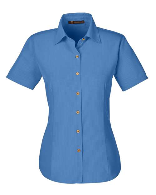 Harriton Women's Barbados Textured Camp Shirt M560W