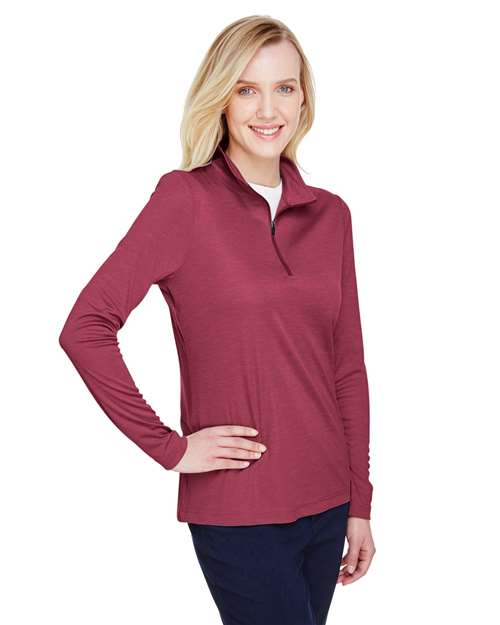 Team 365 Women's Zone Sonic Heather Performance Quarter-Zip Pullover TT31HW