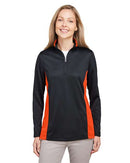 Harriton Women's Flash Snag Protection Plus IL Colorblock Quarter-Zip Pullover M786W