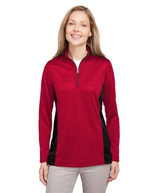 Harriton Women's Flash Snag Protection Plus IL Colorblock Quarter-Zip Pullover M786W