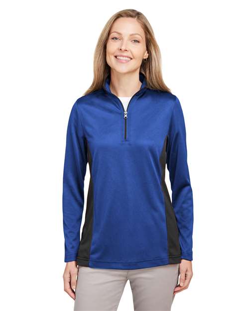 Harriton Women's Flash Snag Protection Plus IL Colorblock Quarter-Zip Pullover M786W