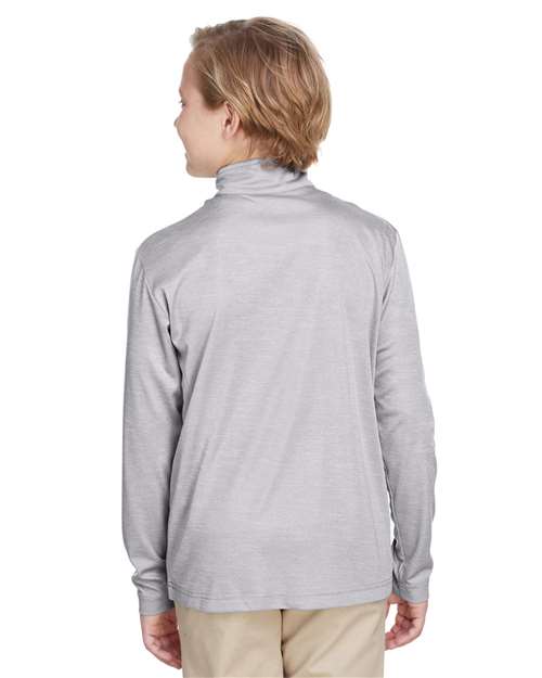 Team 365 Youth Zone Sonic Heather Performance Quarter-Zip Pullolver TT31HY