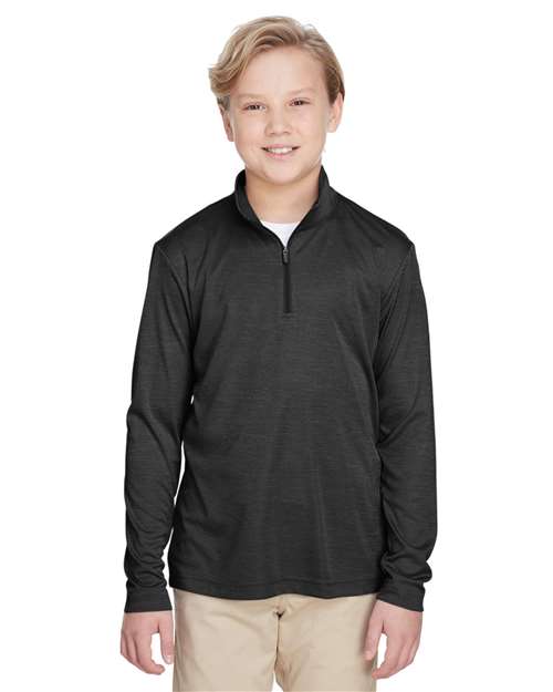 Team 365 Youth Zone Sonic Heather Performance Quarter-Zip Pullolver TT31HY