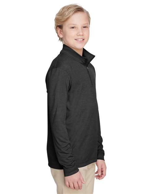 Team 365 Youth Zone Sonic Heather Performance Quarter-Zip Pullolver TT31HY