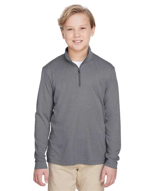 Team 365 Youth Zone Sonic Heather Performance Quarter-Zip Pullolver TT31HY