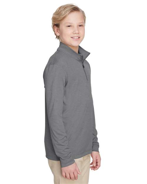 Team 365 Youth Zone Sonic Heather Performance Quarter-Zip Pullolver TT31HY